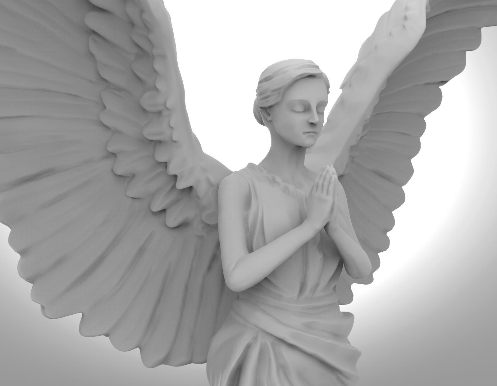 Angel statue of 3D print model_4
