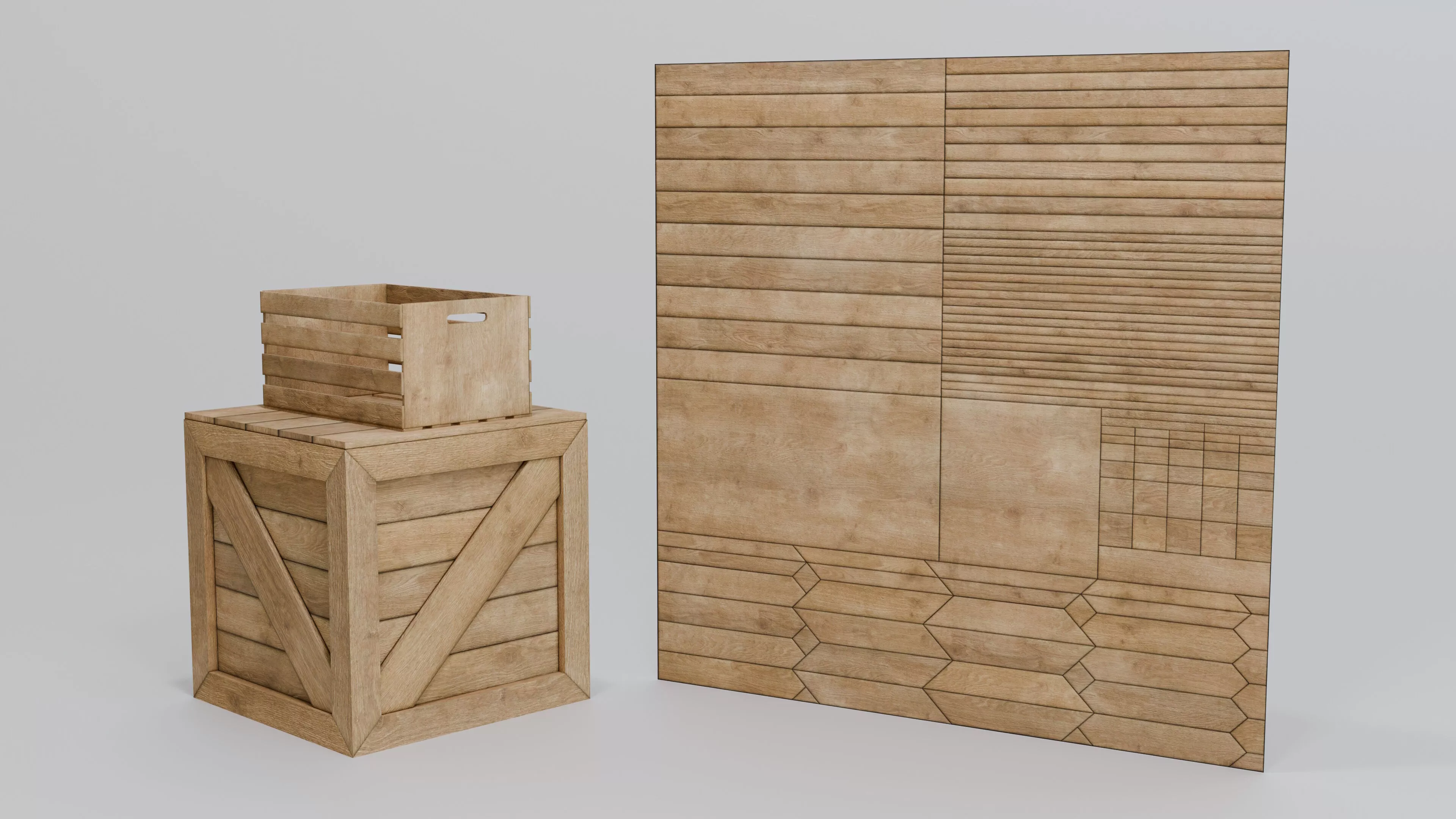 Wood Texture Trim Sheet - Wooden Crate Texture