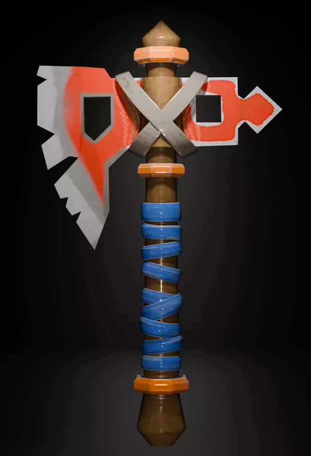 Ancient Rune Axe - Stylized Game Ready Weapon 3D model