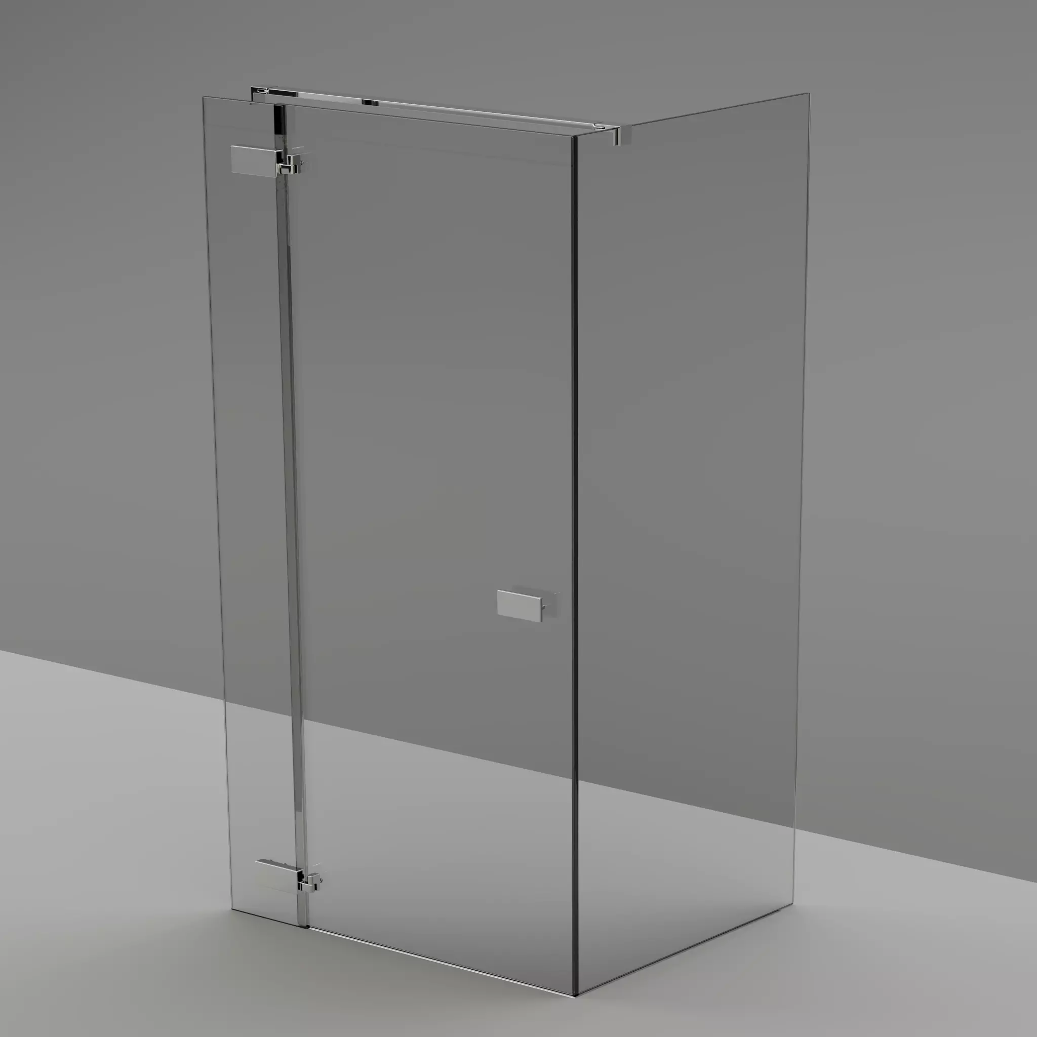 Modern Frameless Glass Shower Enclosure - PBR Low-poly 3D model