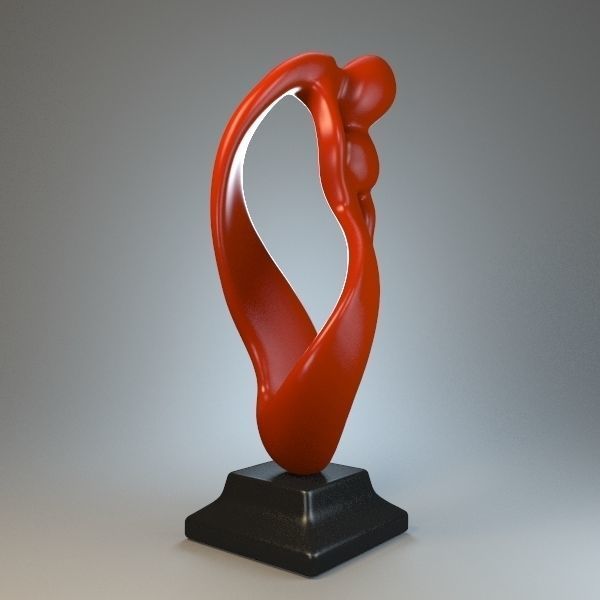 Statuette endless kiss P 3D print model_4