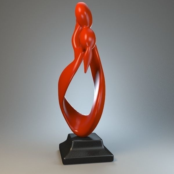 Statuette endless kiss P 3D print model_5