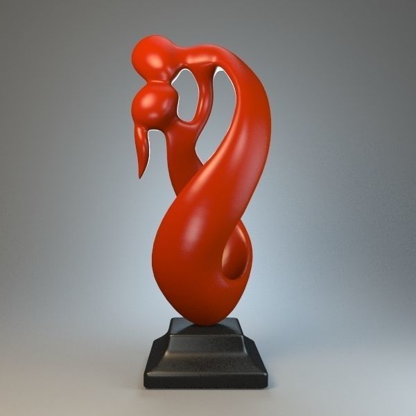 Statuette endless kiss P 3D print model_1