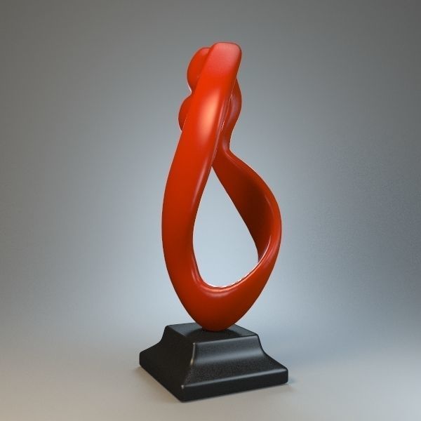 Statuette endless kiss P 3D print model_2
