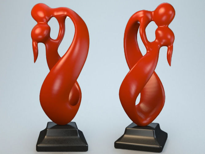 Statuette endless kiss P 3D print model