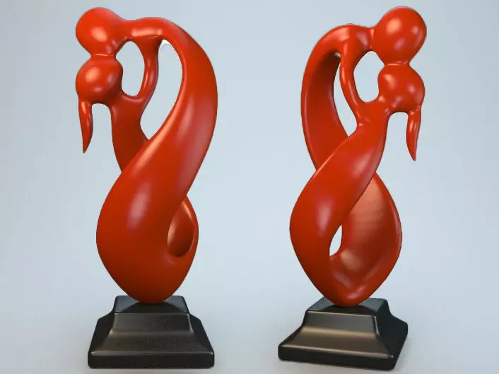 Statuette endless kiss P 3D print model_0