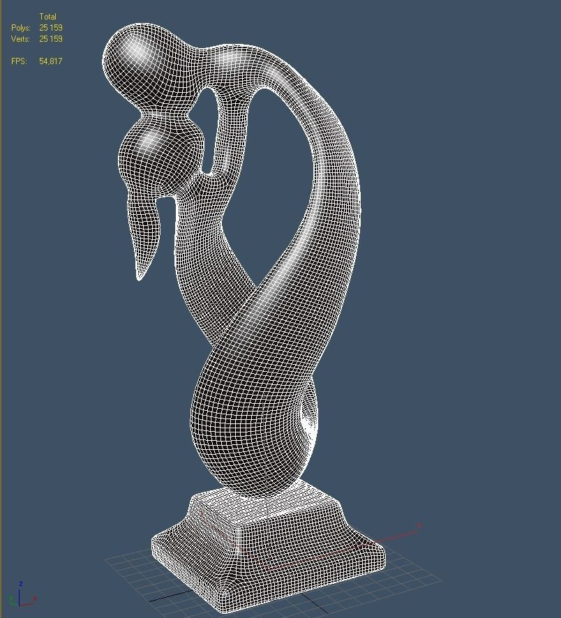Statuette endless kiss P 3D print model_7