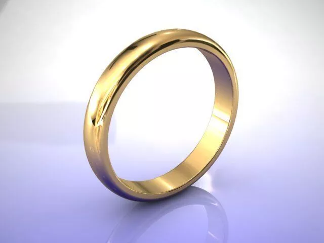 Classic Domed Wedding Bands Set - 5 Sizes 3D Print Ready 3D print model