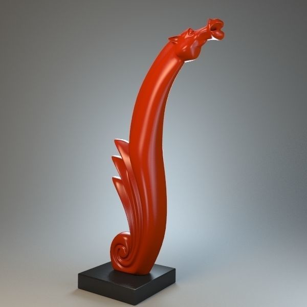 Sea Horse Sculpture P 3D print model_4
