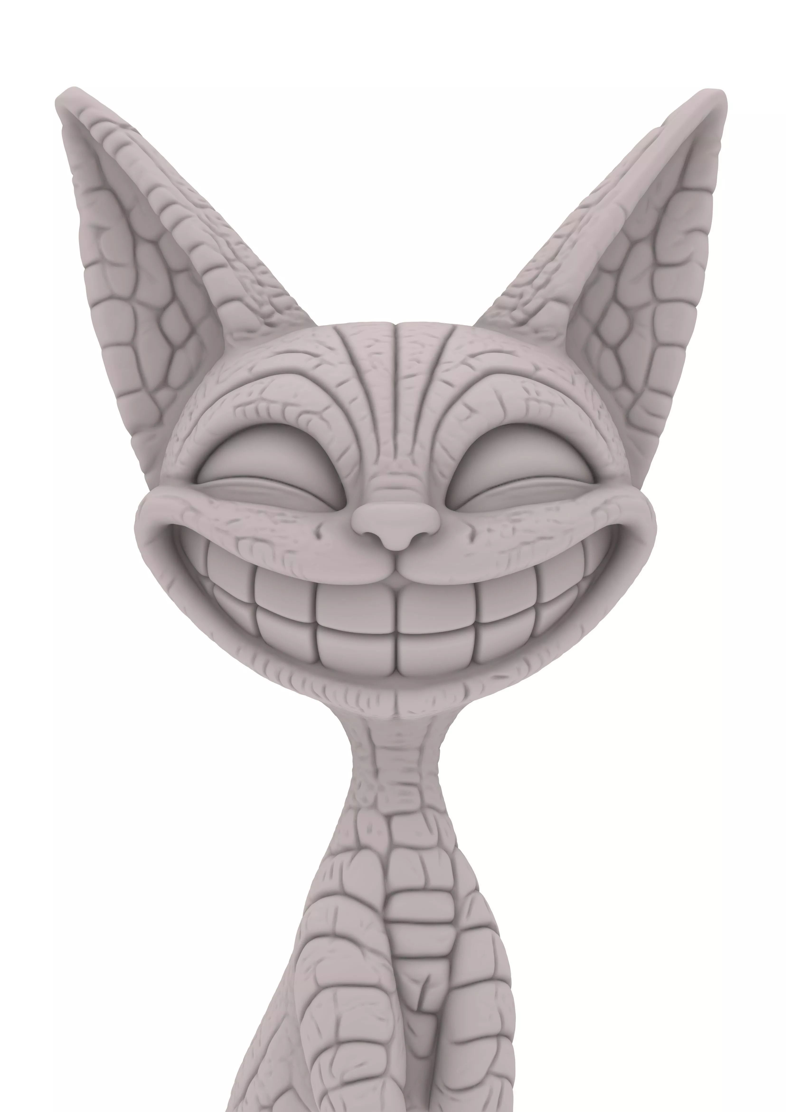 Stylized Cat Sculpture Fantasy Cat Statue 3D print model