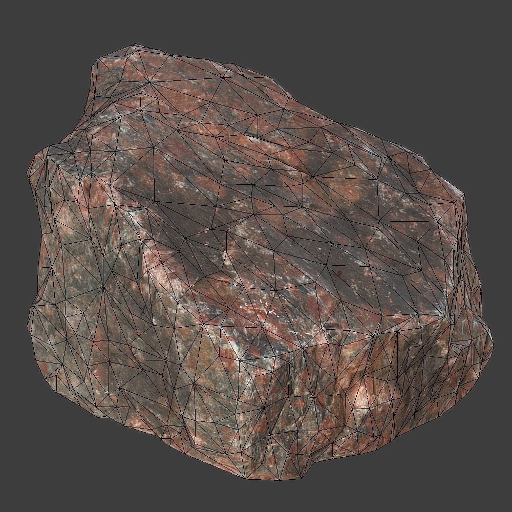 Mona Stone Low-poly 3D model_5