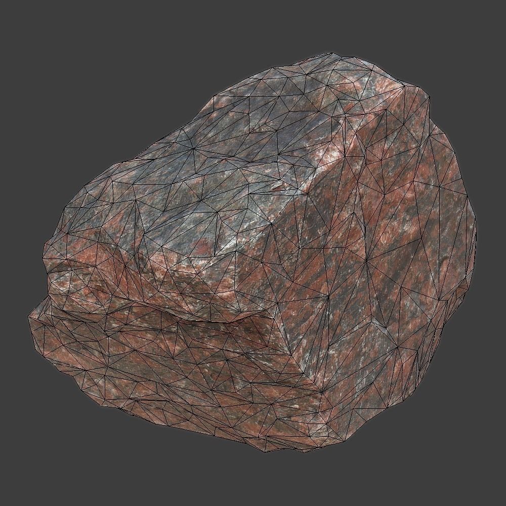 Mona Stone Low-poly 3D model_1