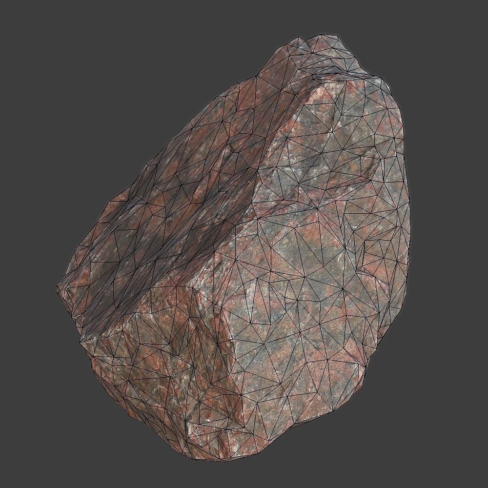 Mona Stone Low-poly 3D model_9