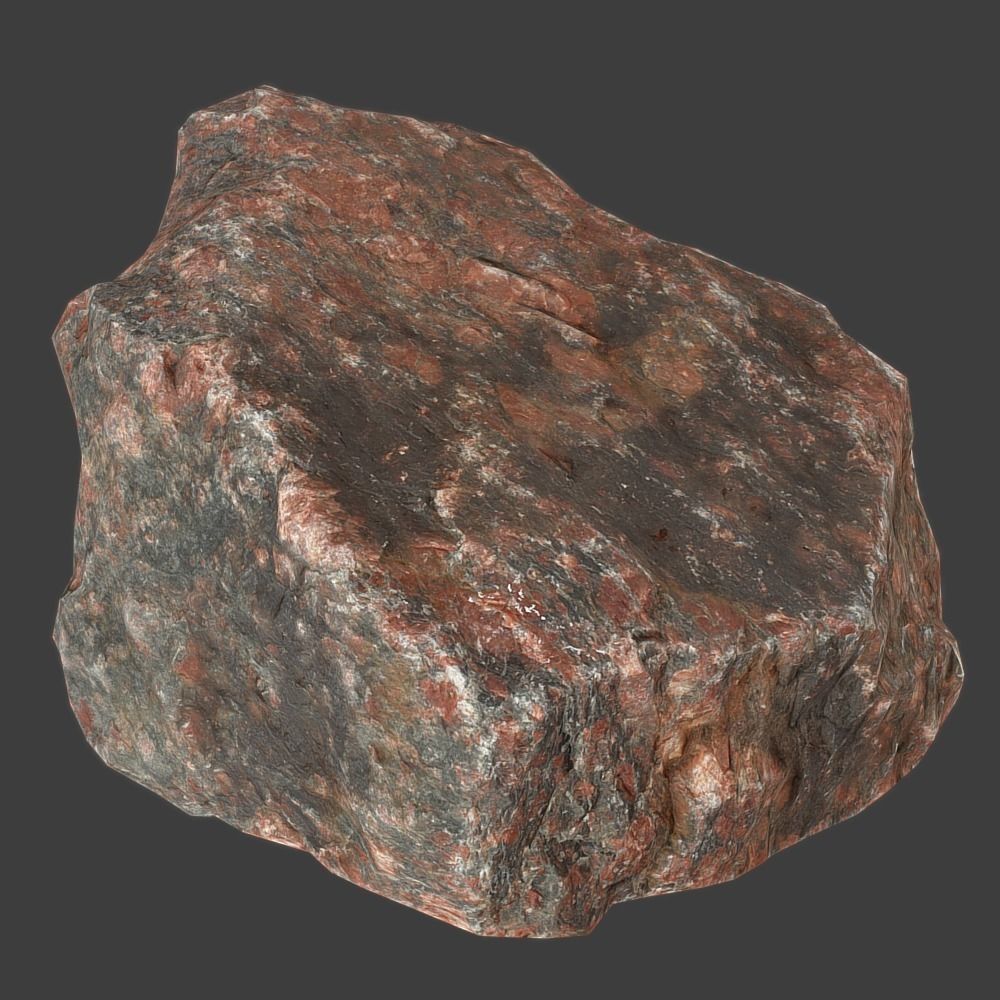 Mona Stone Low-poly 3D model_6