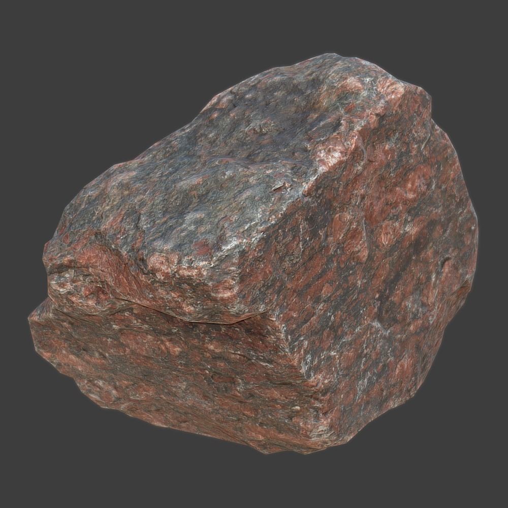 Mona Stone Low-poly 3D model_0
