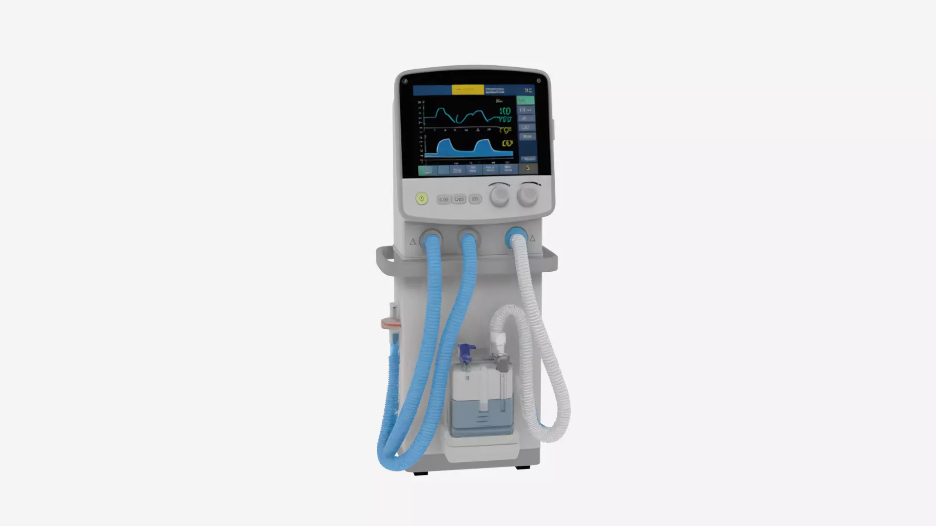 Detailed 3D Model of Modern Medical Life Support Ventilator 3D model