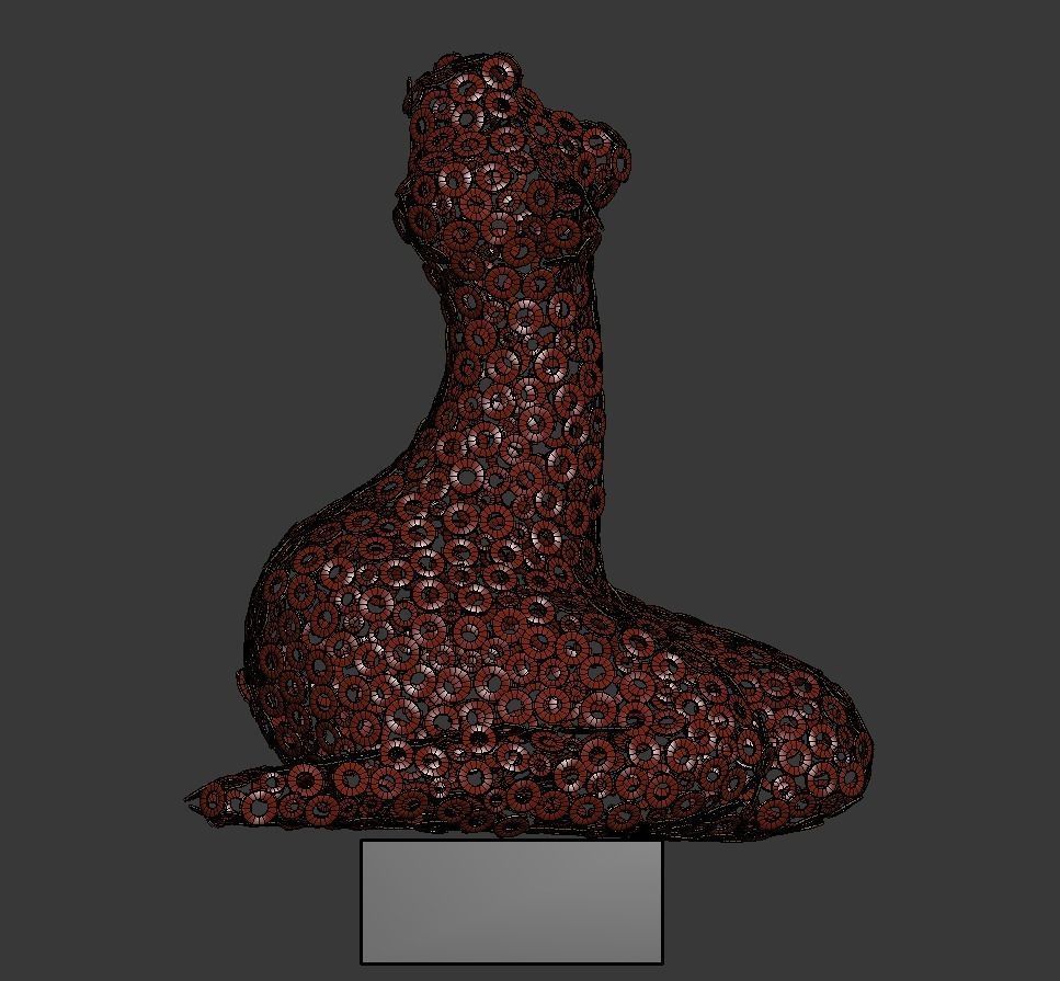 Sculpture Woman of the rings P 3D print model_4