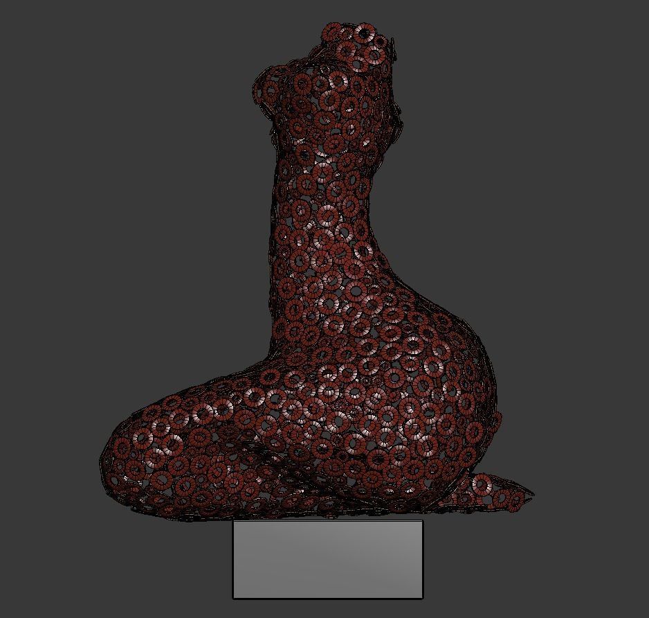 Sculpture Woman of the rings P 3D print model_5