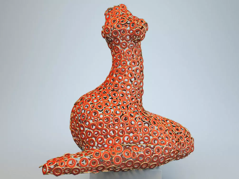 Sculpture Woman of the rings P 3D print model_0