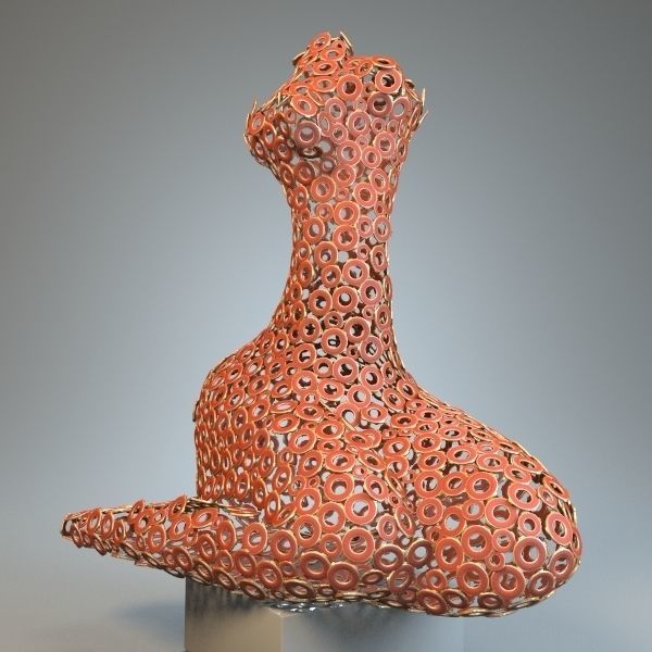 Sculpture Woman of the rings P 3D print model_1