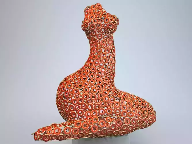 Sculpture Woman of the rings