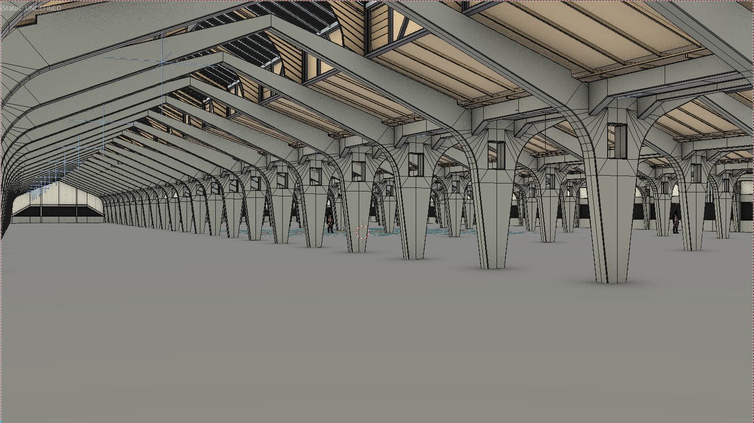 Factory Hall Interior Low-poly 3D model_7