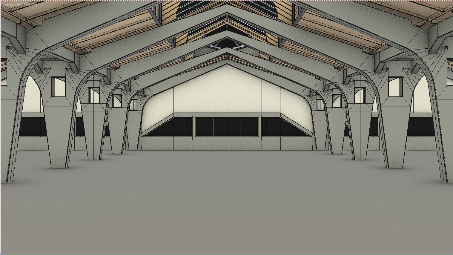Factory Hall Interior Low-poly 3D model_8