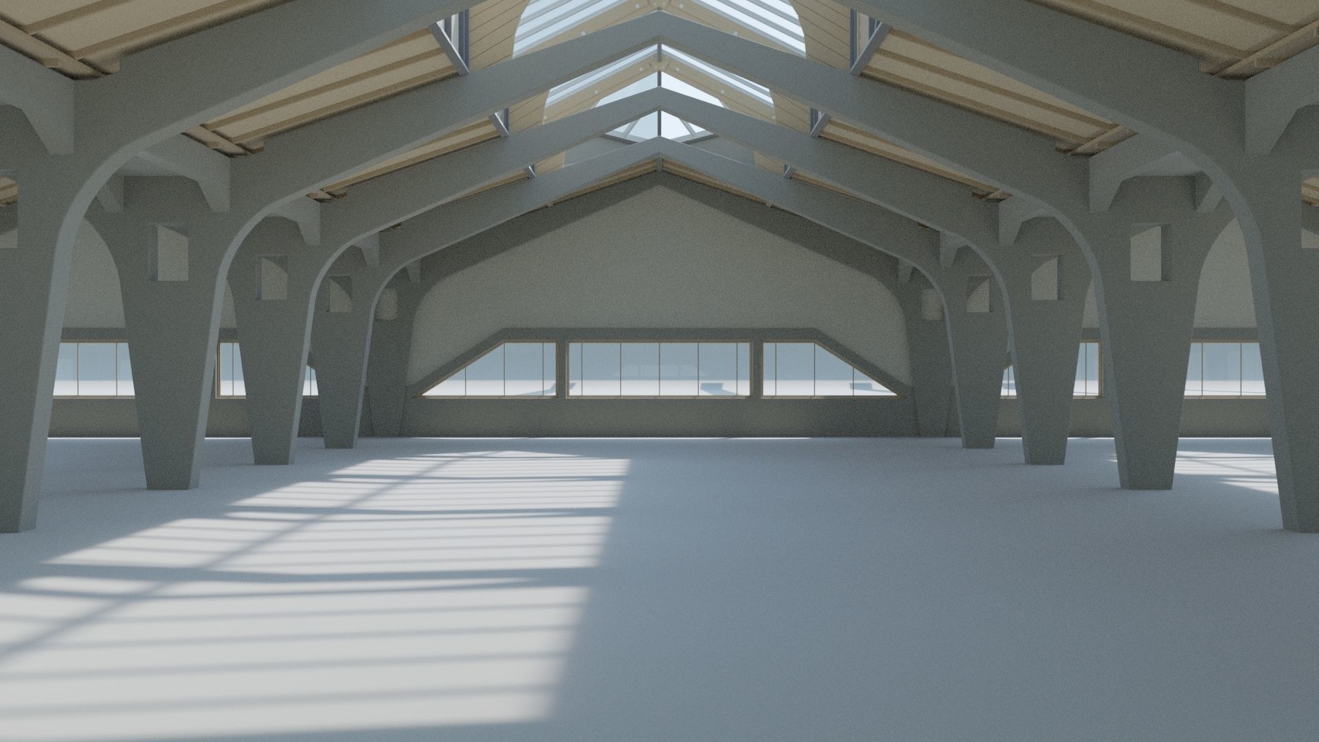 Factory Hall Interior Low-poly 3D model_3