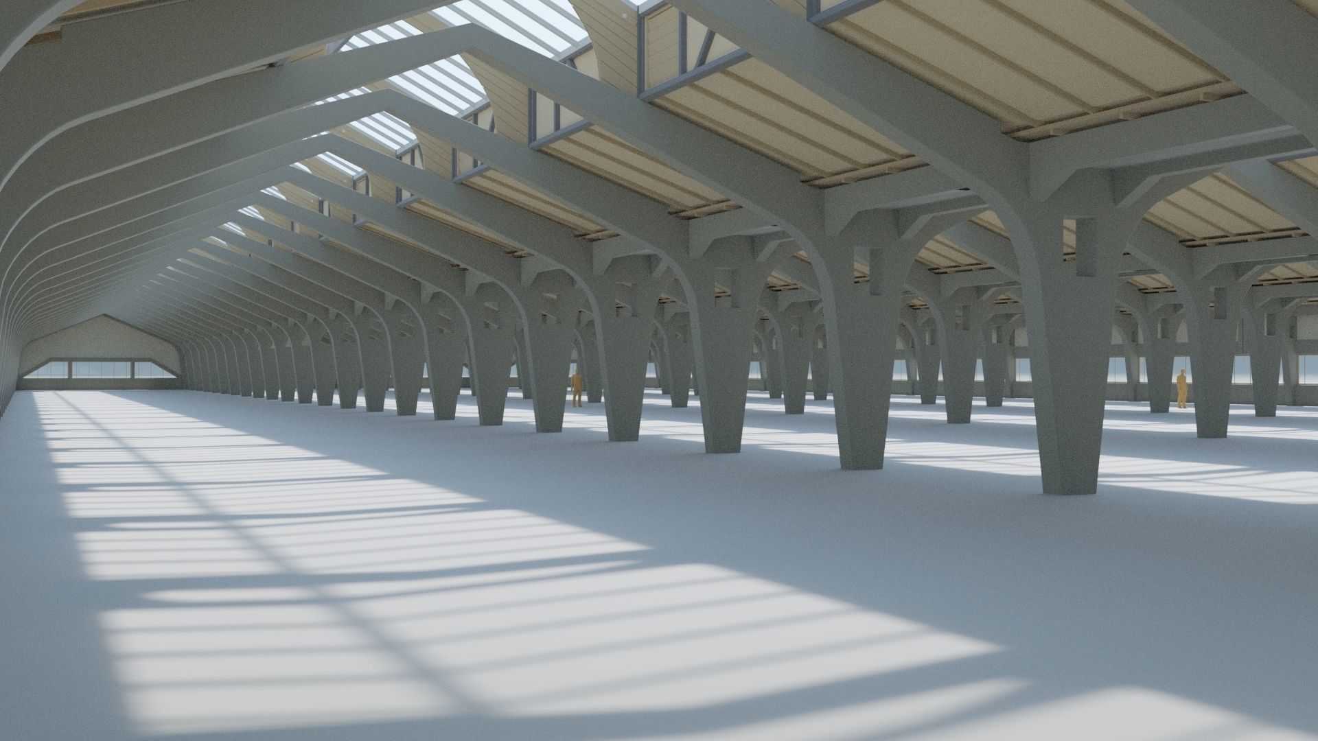 Factory Hall Interior Low-poly 3D model_2