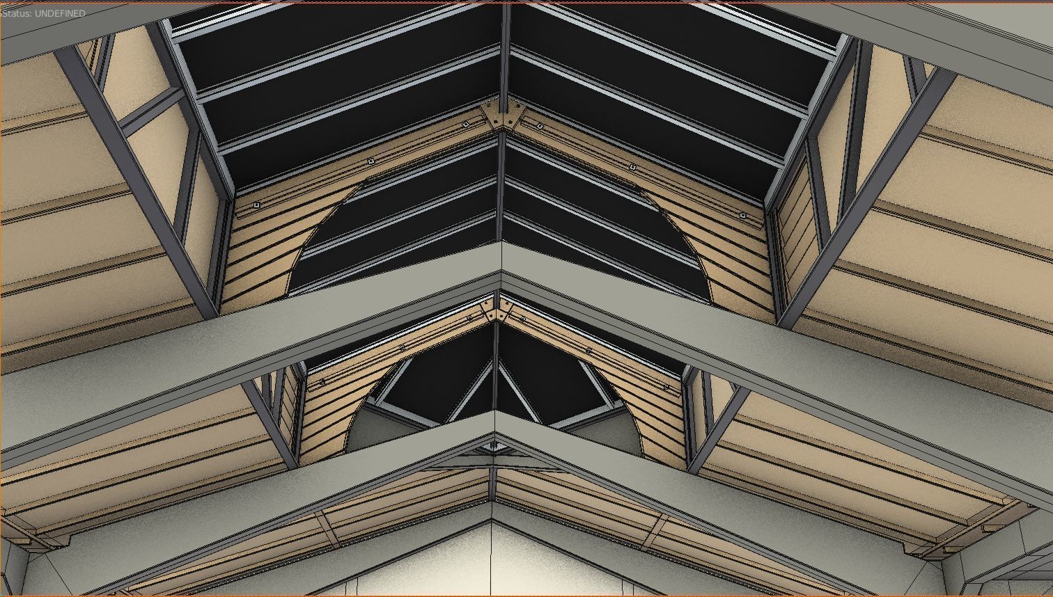 Factory Hall Interior Low-poly 3D model_6