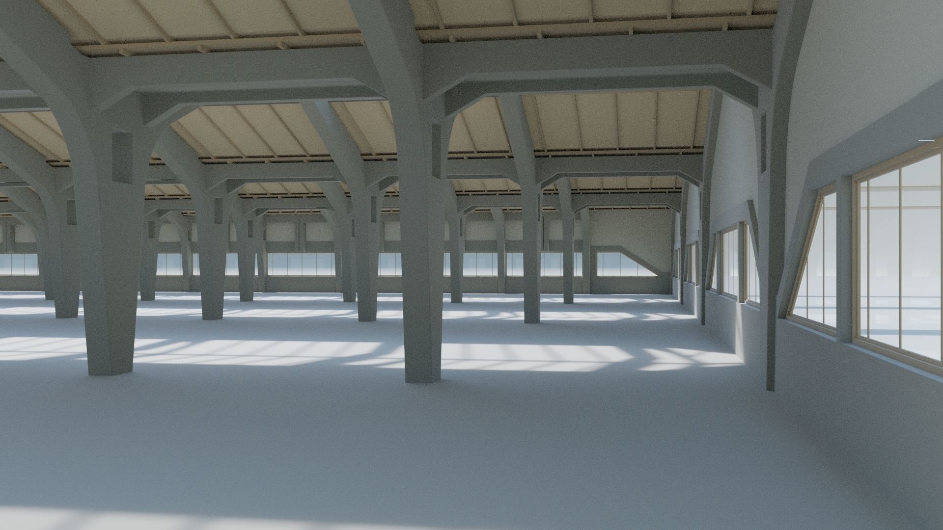 Factory Hall Interior Low-poly 3D model_4