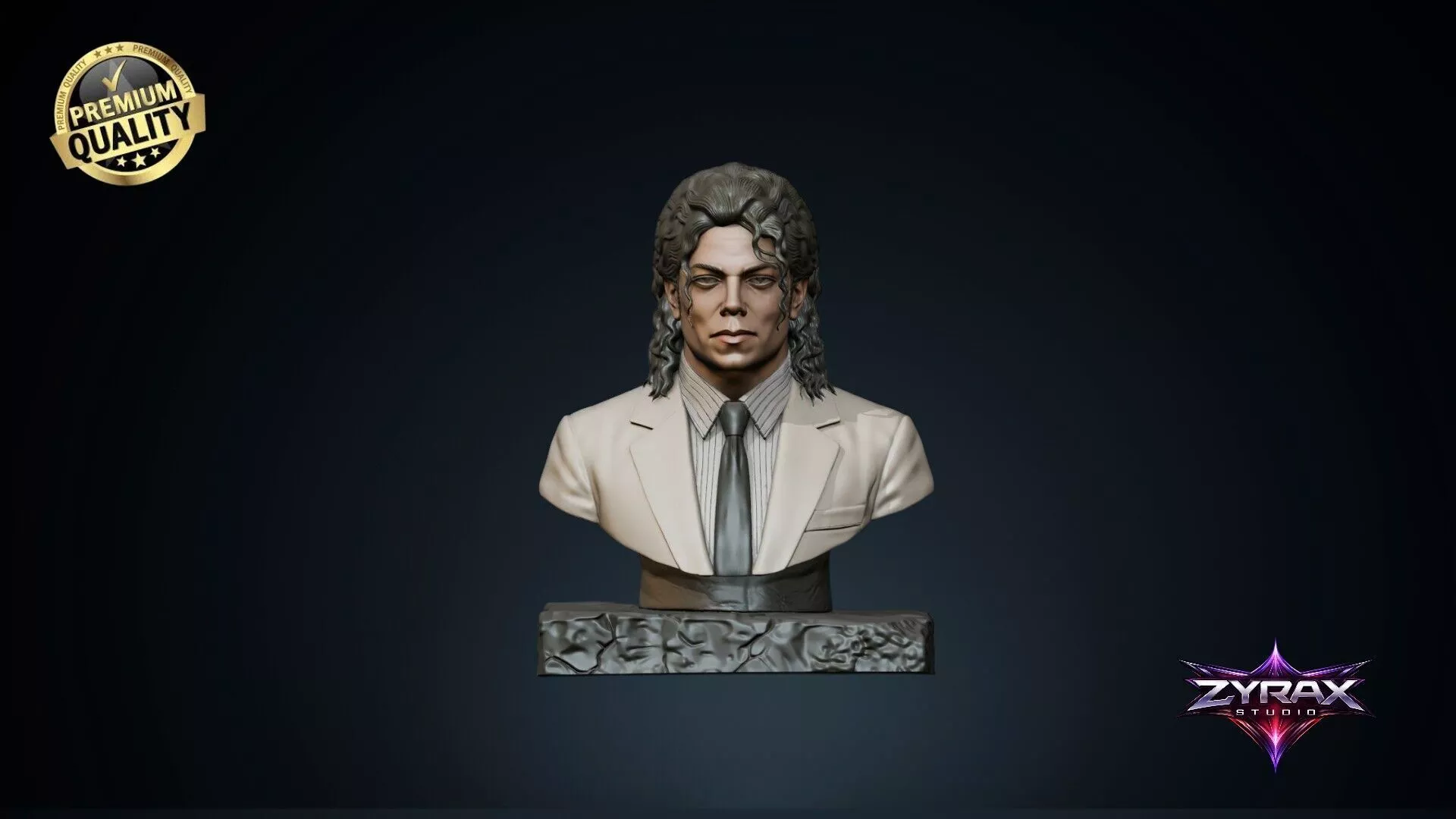 Michael Jackson Smooth Criminal Bust STL Music Legend Sculpture 3D print model