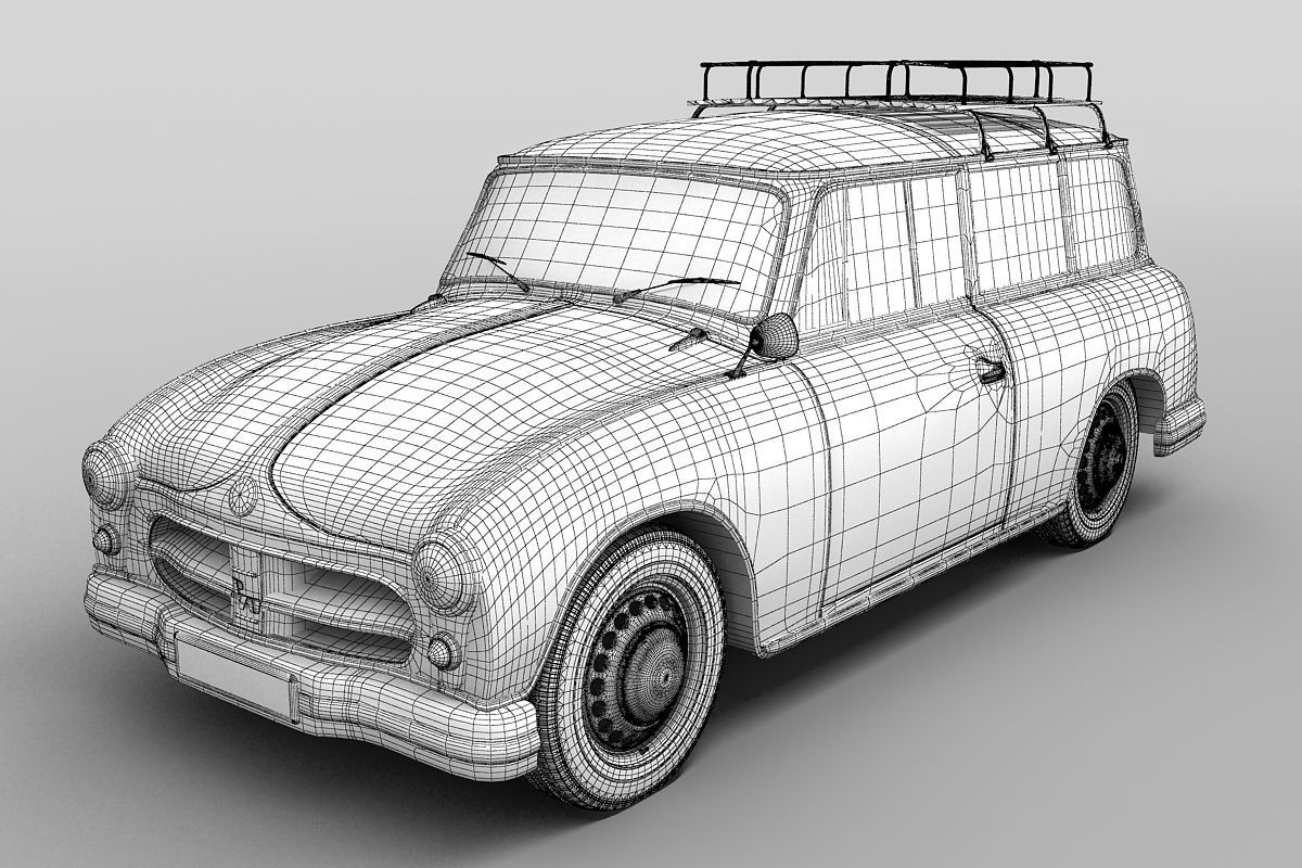 P70 Kombi 1955 3D model_3