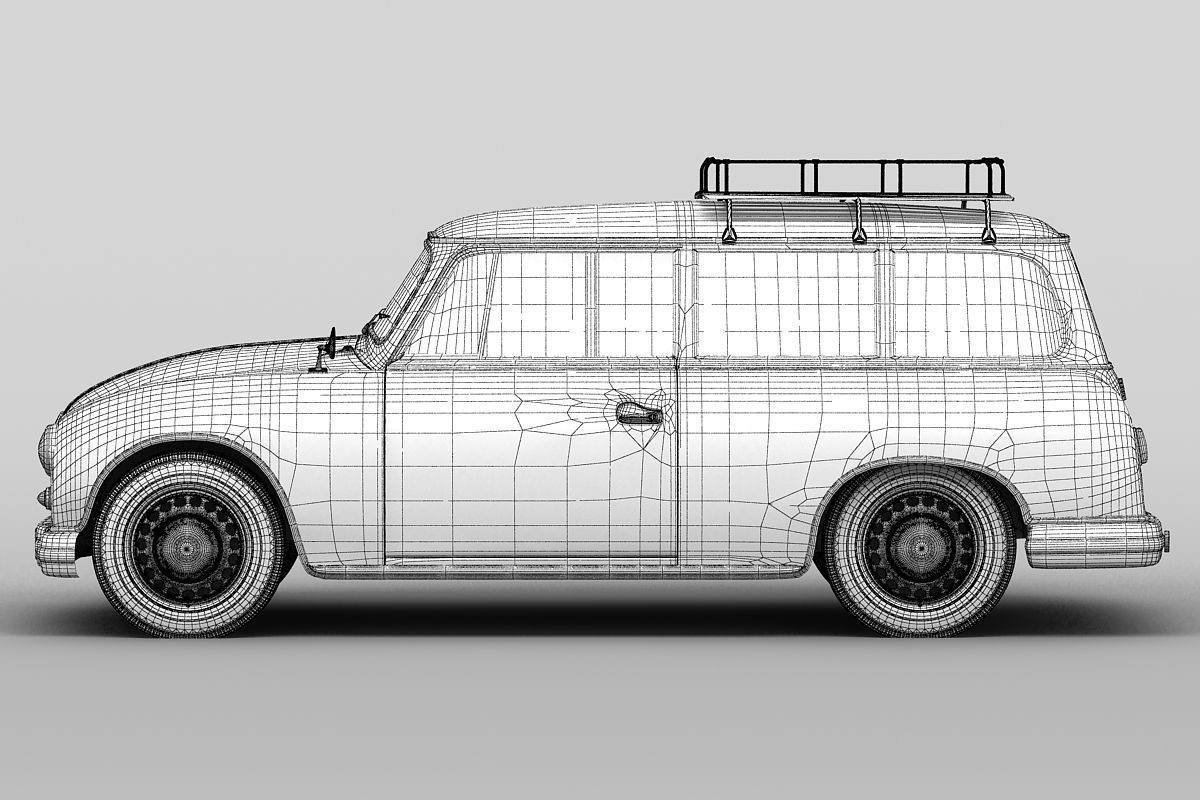 P70 Kombi 1955 3D model_5