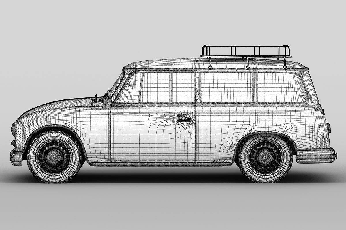 P70 Kombi 1955 3D model_6