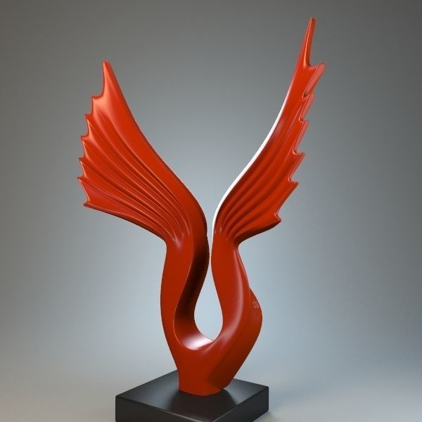 Sculpture Wings P 3D print model_2