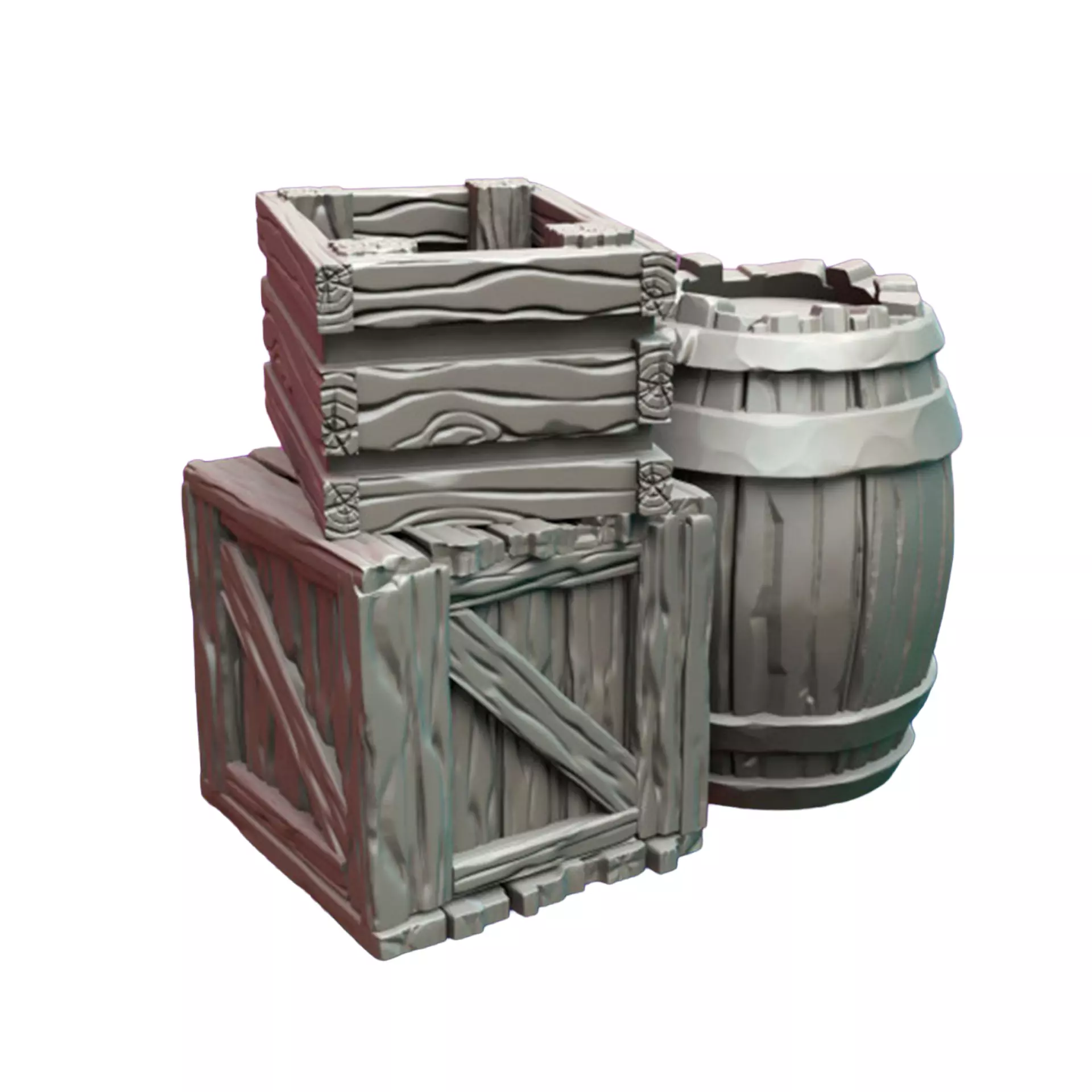 Barrelcrate 3D Print STL Miniature RPG 3D print model