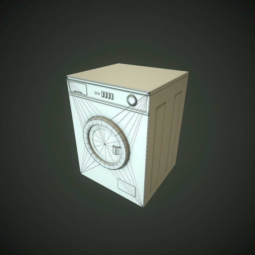 Old Washing Machine pbr Low-poly 3D model_12