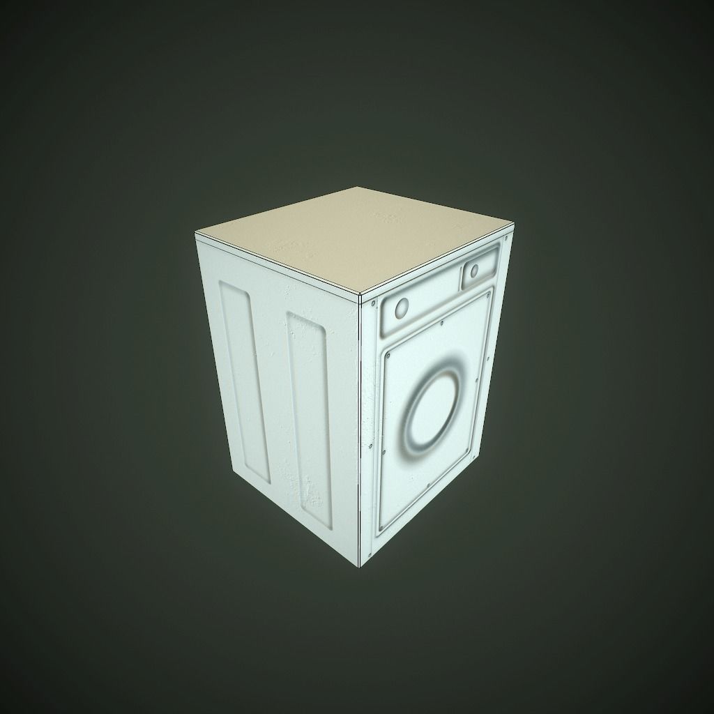 Old Washing Machine pbr Low-poly 3D model_14