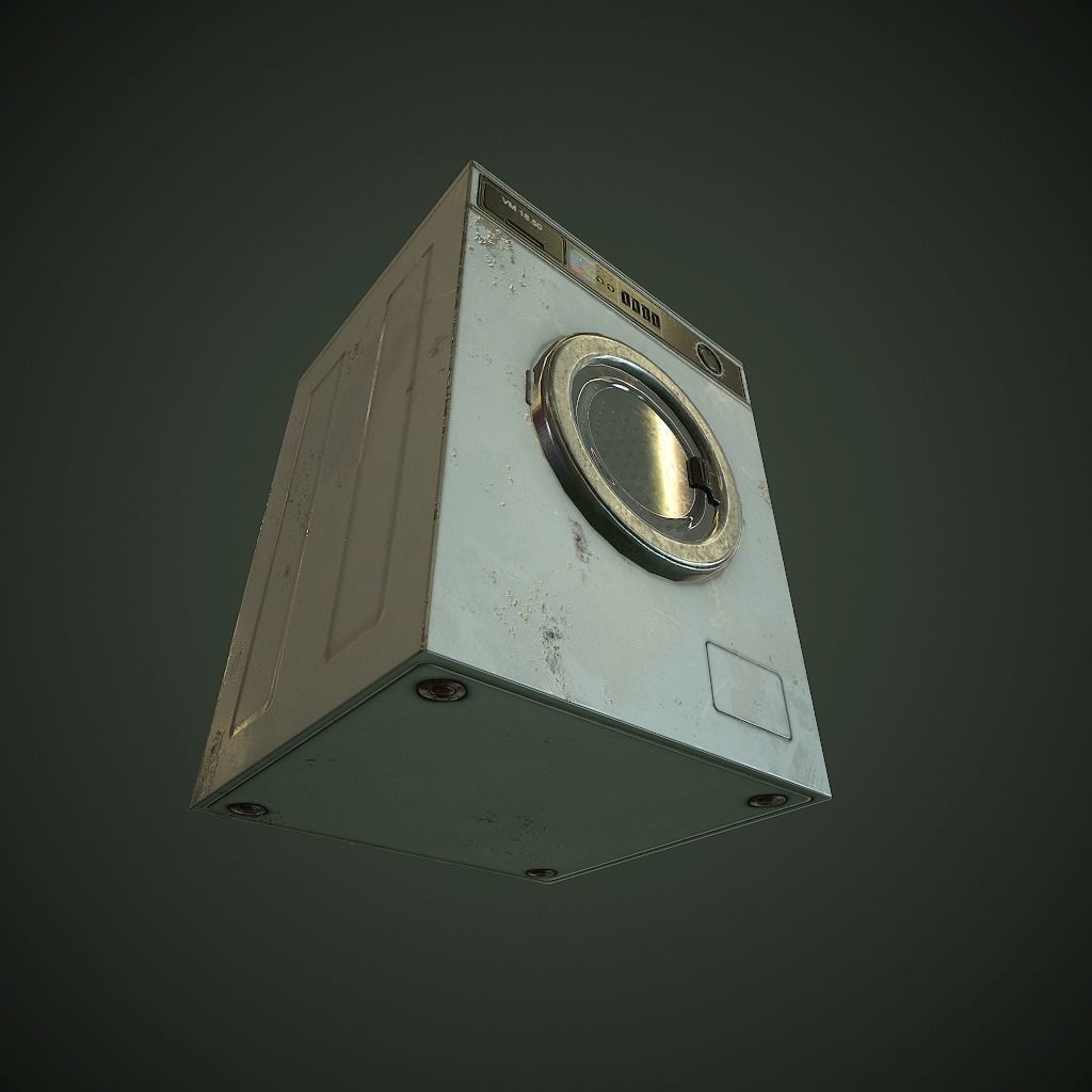 Old Washing Machine pbr Low-poly 3D model_4