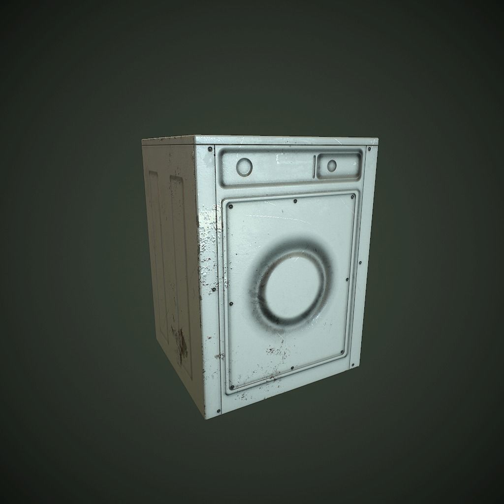 Old Washing Machine pbr Low-poly 3D model_9