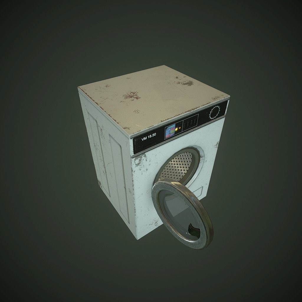 Old Washing Machine pbr Low-poly 3D model_7