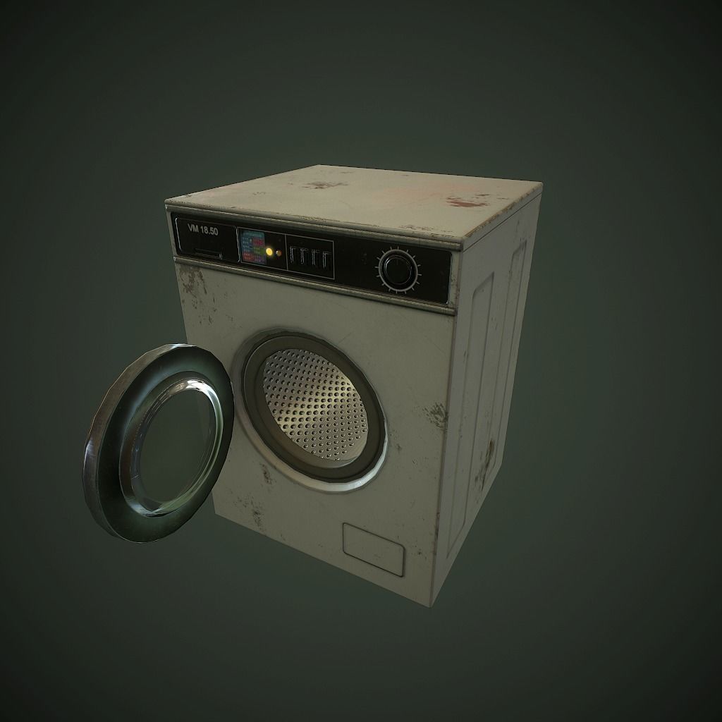 Old Washing Machine pbr Low-poly 3D model_6