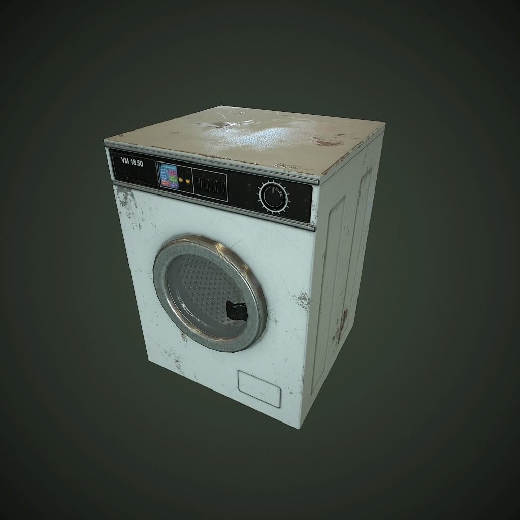 Old Washing Machine pbr Low-poly 3D model_2