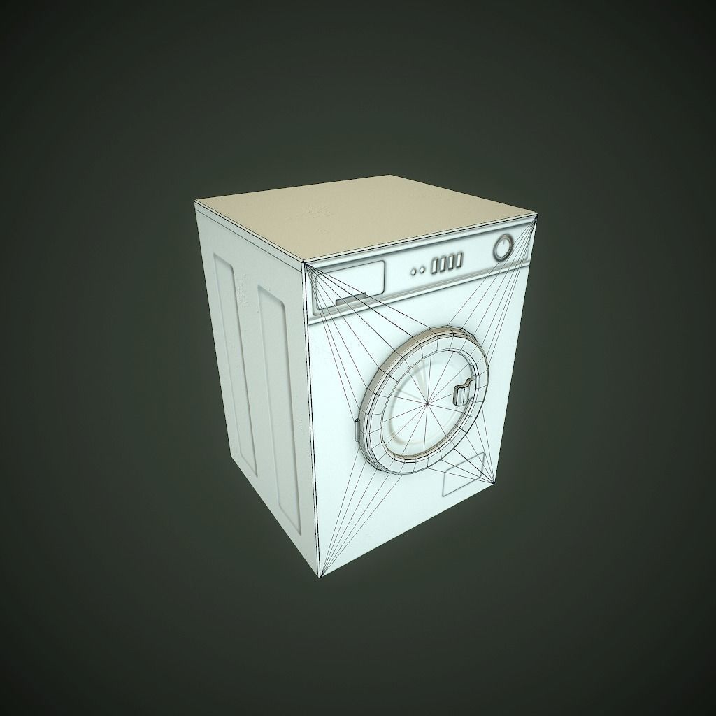 Old Washing Machine pbr Low-poly 3D model_11