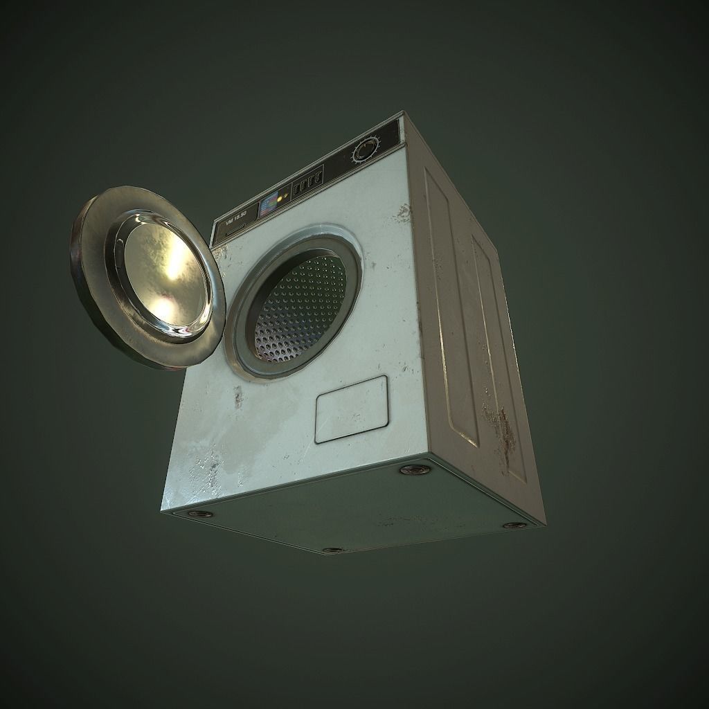 Old Washing Machine pbr Low-poly 3D model_8