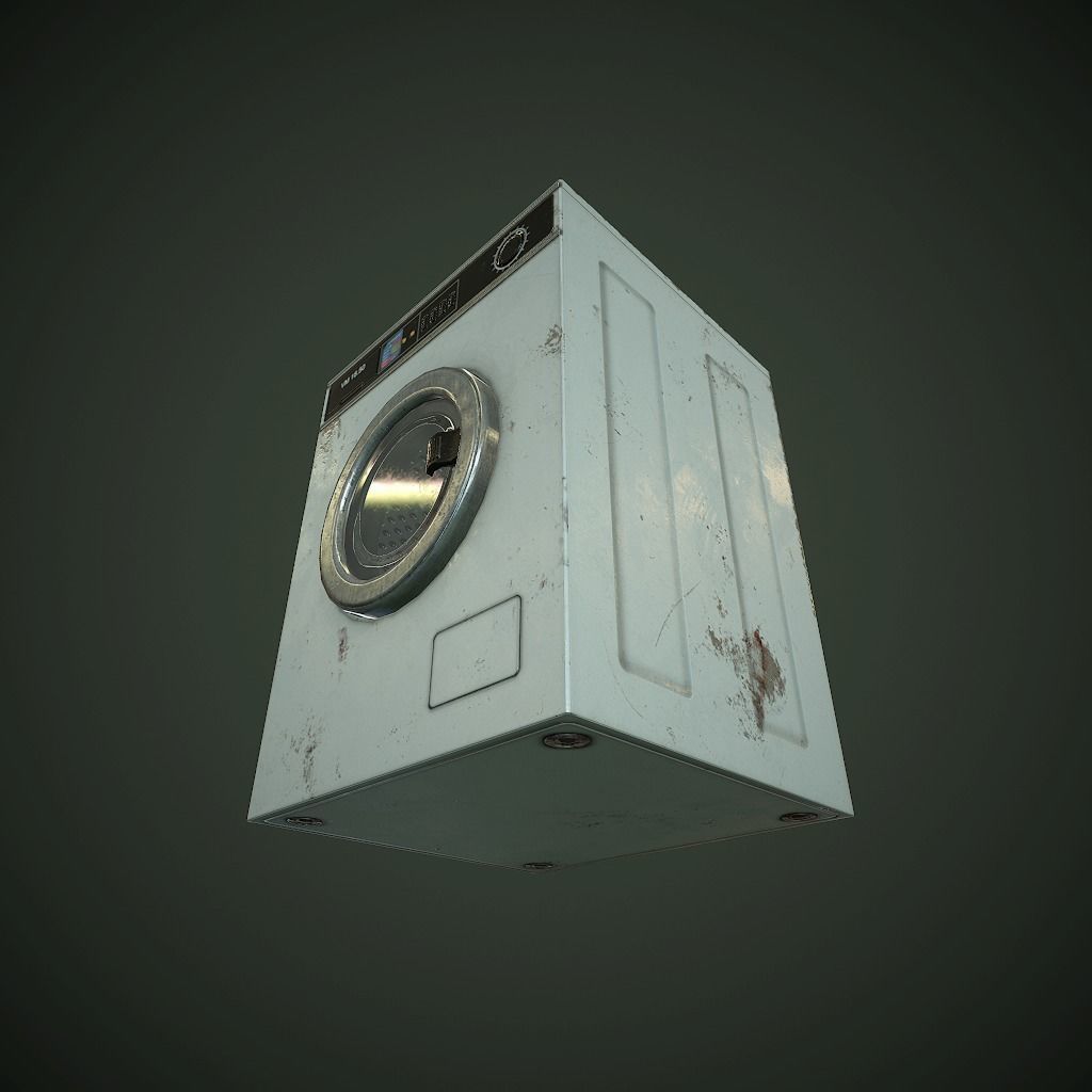 Old Washing Machine pbr Low-poly 3D model_3