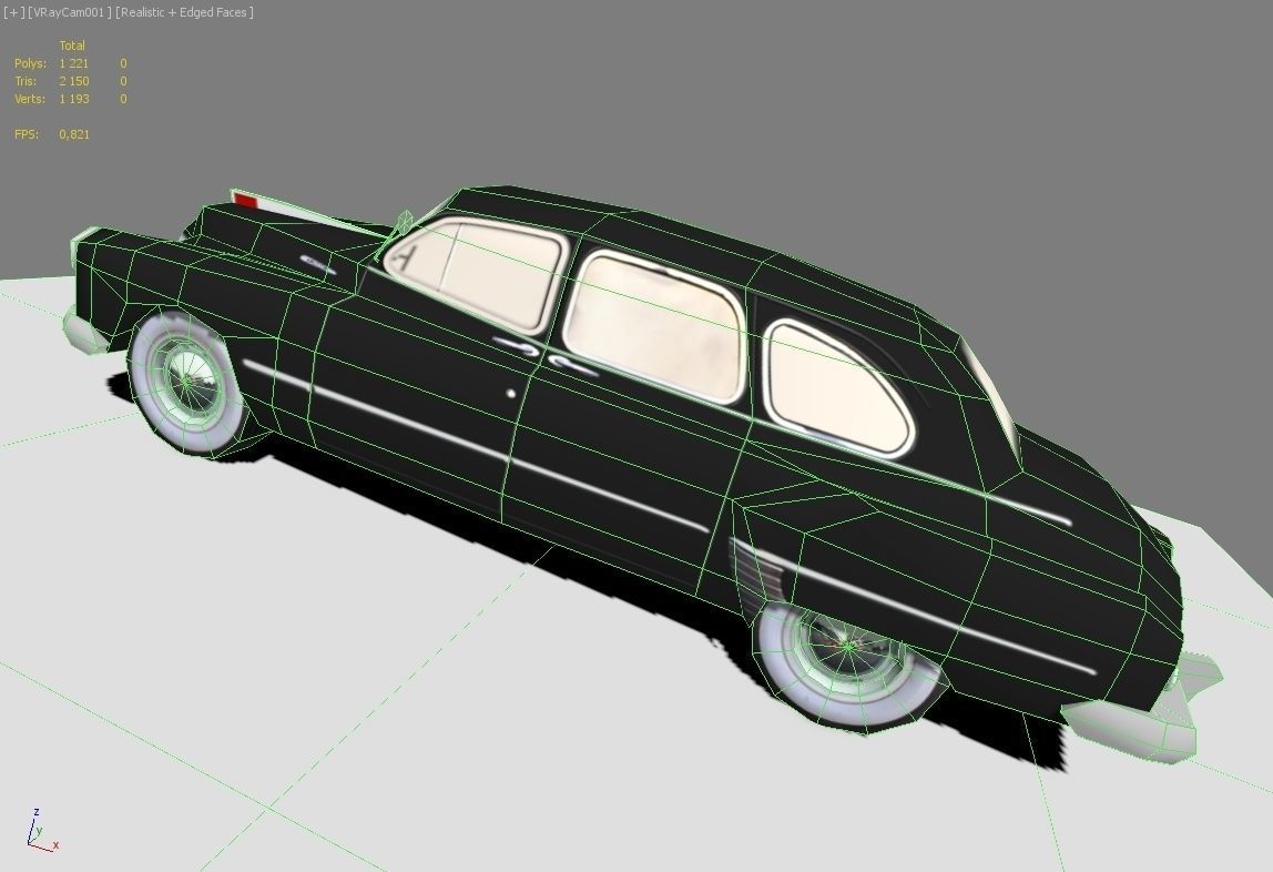 GAZ-12 ZIM Low-poly 3D model_2