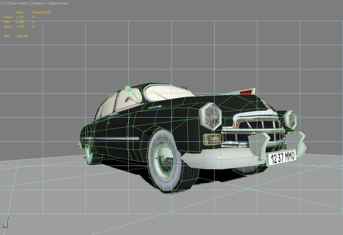 GAZ-12 ZIM Low-poly 3D model_5