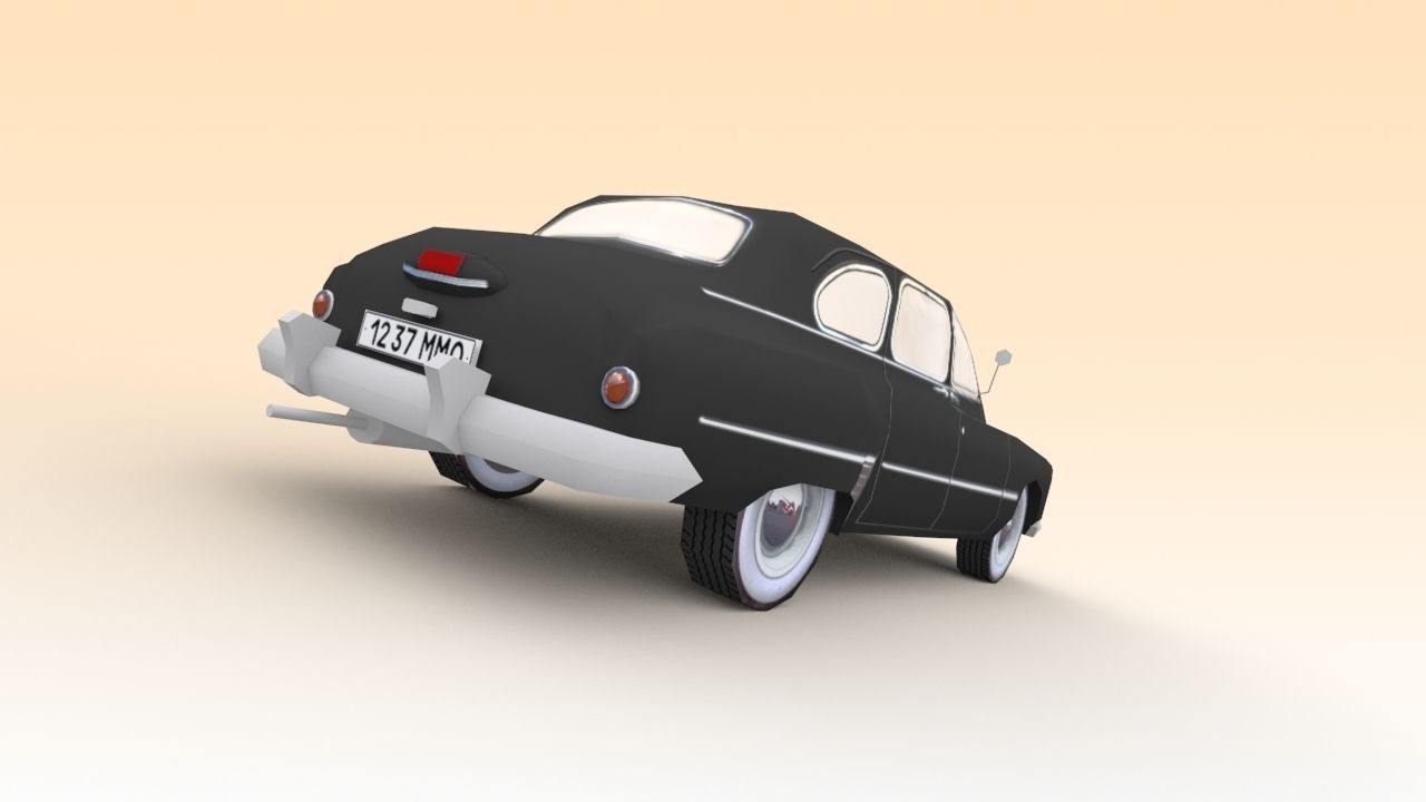 GAZ-12 ZIM Low-poly 3D model_6